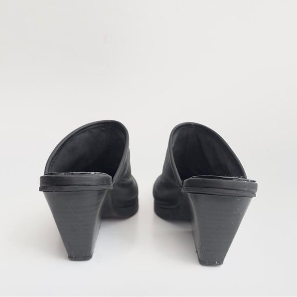 CHEAP MONDAY | UNIQUE MULE SLIP-ON CLOGS SQUARE TOED BLOCK HEELS CORPORATE GOTH - Picture 10 of 12